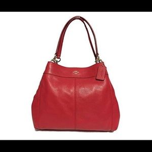 Authentic Coach Red Pebbled Leather Purse
